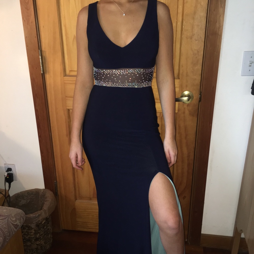 Dark blue prom dress